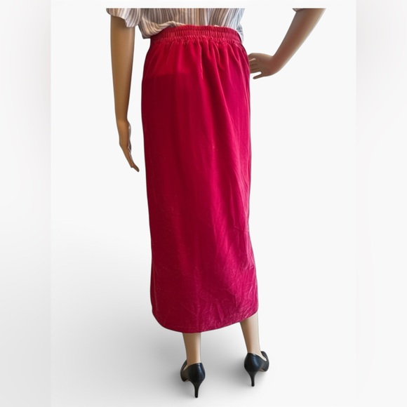 NWOT Rachel Zoe Hot Pink, Crushed Velvet, Under the Knee Skirt XS - Picture 2 of 2